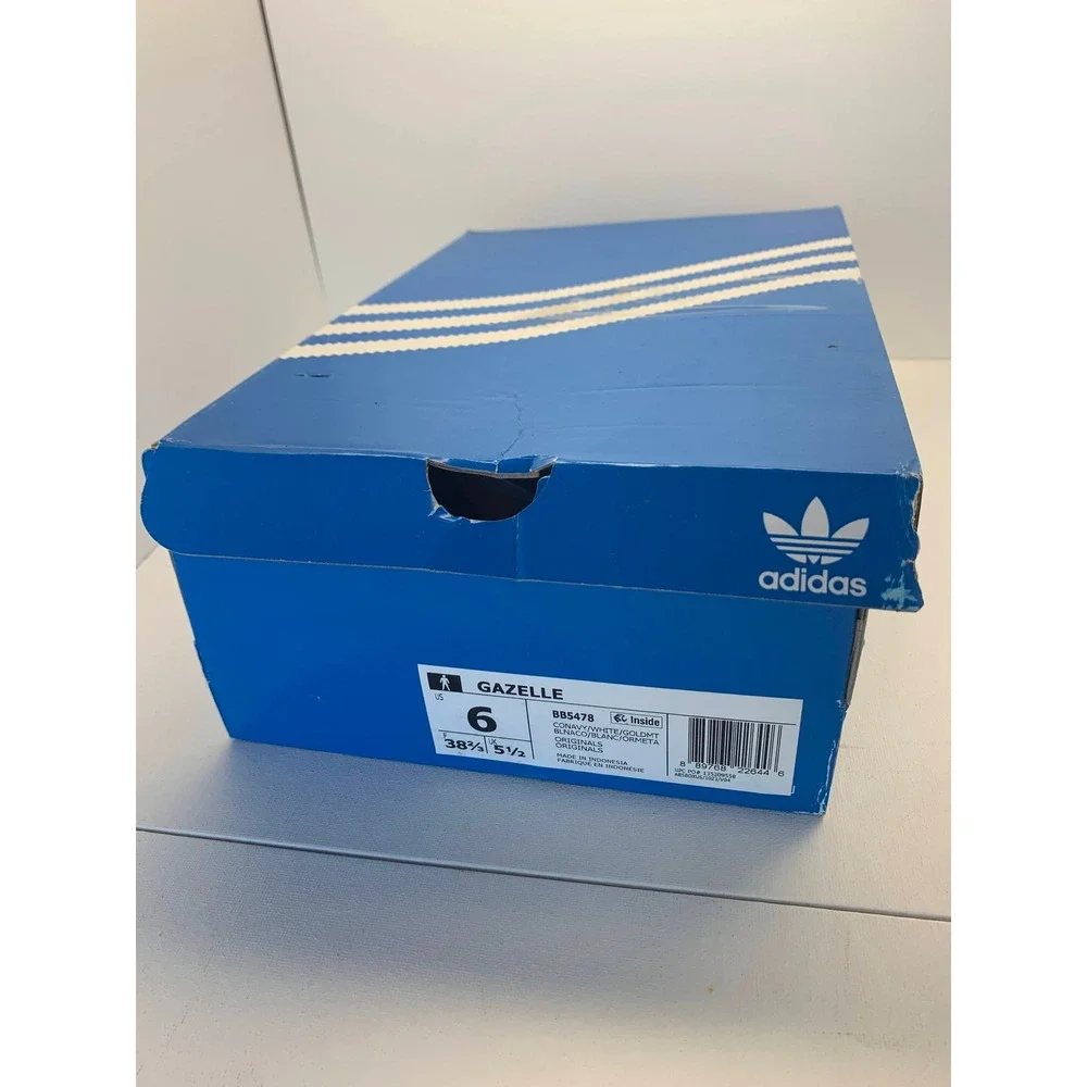 Adidas Gazelle BB5478 Men Navy White Suede Low Top Sneakers Size‎ 6